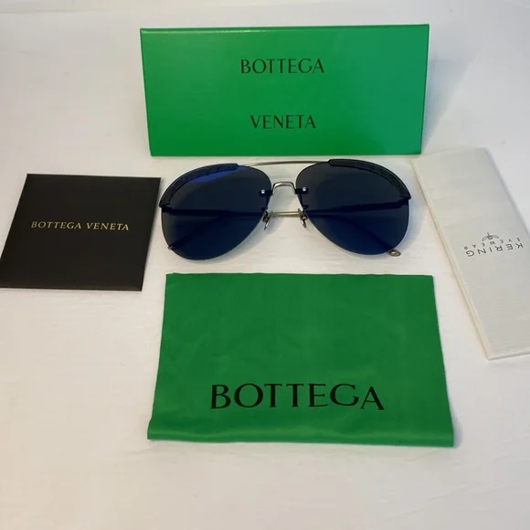 BOTTEGA VENETA Blue Pilot Unisex Sunglasses BV0242S 003 63 display picture 3